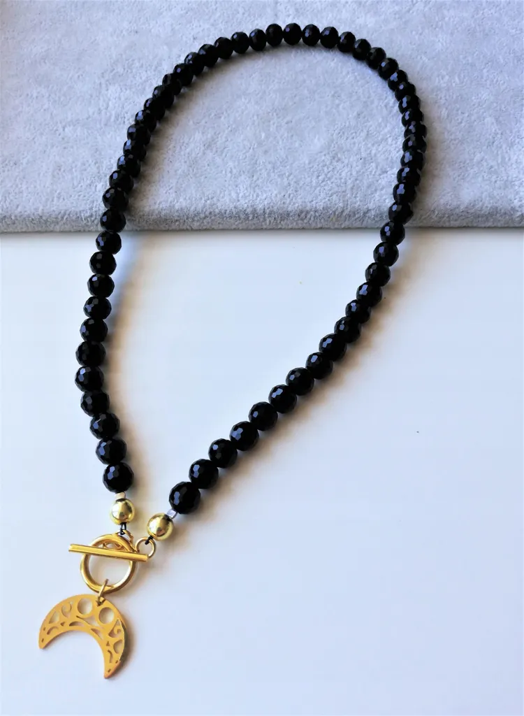 collana nera 42cm traforata HORN OF ABUNDANCE in acciaio