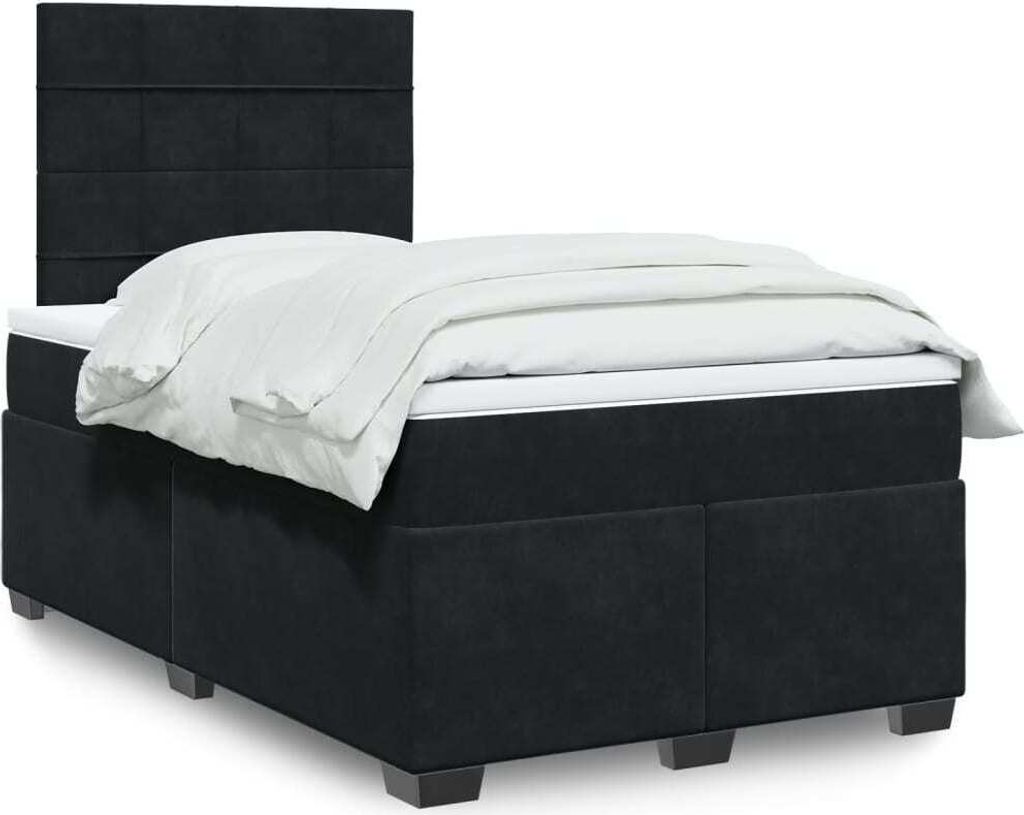 "2026 Promotion" Boxspringbett mit Matratze - Schwarz - 120x200 cm - Samt - Polsterbett CC15183