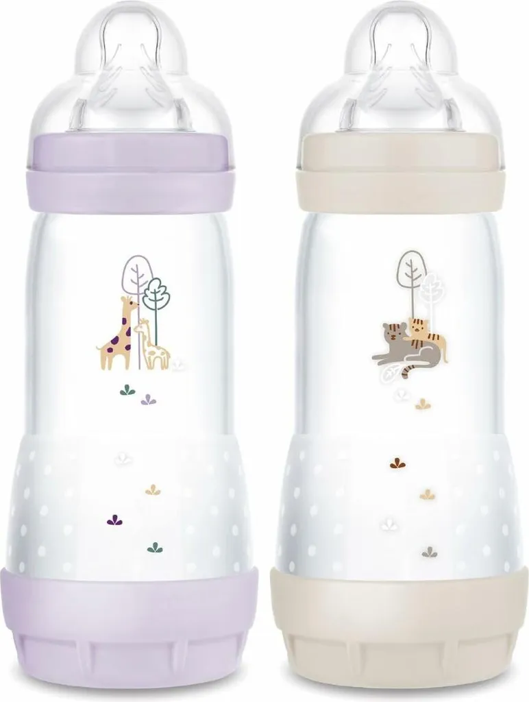 Lot de biberons MAM pour bébés gourmands 330ml avec tétine débit rapide