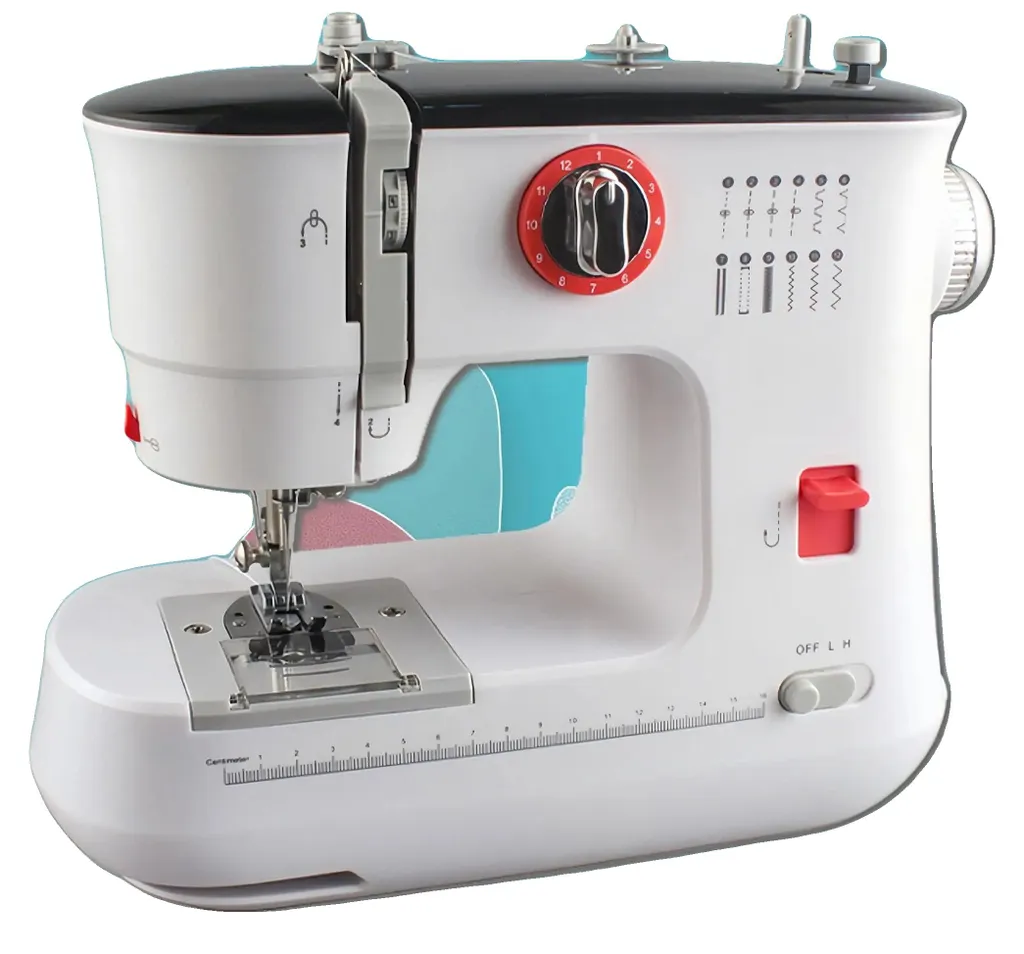 Mini-machine à coudre pour retouches et DIY - 12 points avec pédale