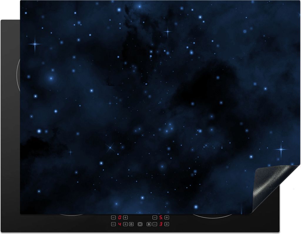 KitchenYeah Herdabdeckplatte Nacht - Universum - Sternenhimmel , 77x59cm, Küche Deko, Glaskeramikkochfeld Herdabdeckung, Abdeckplatte fùr Kochfeld