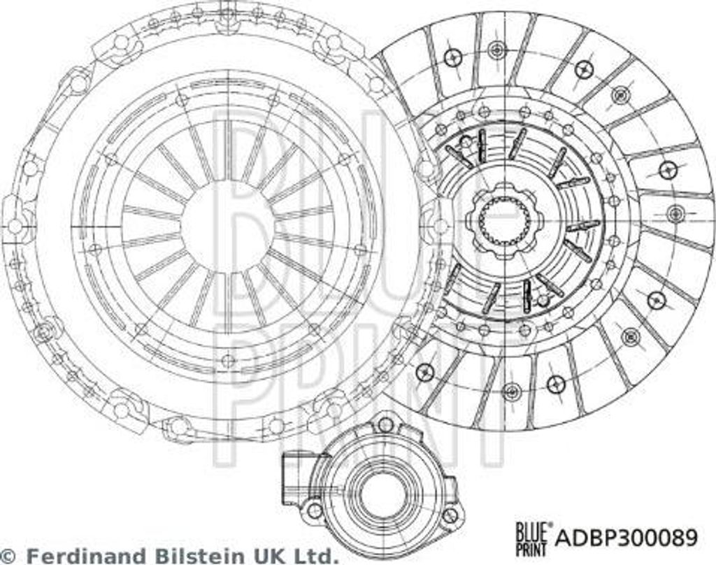 BLUE PRINT ADBP300089 Kupplungssatz OE 55204166 kompatibel mit Alf. 159, Brera, Spider