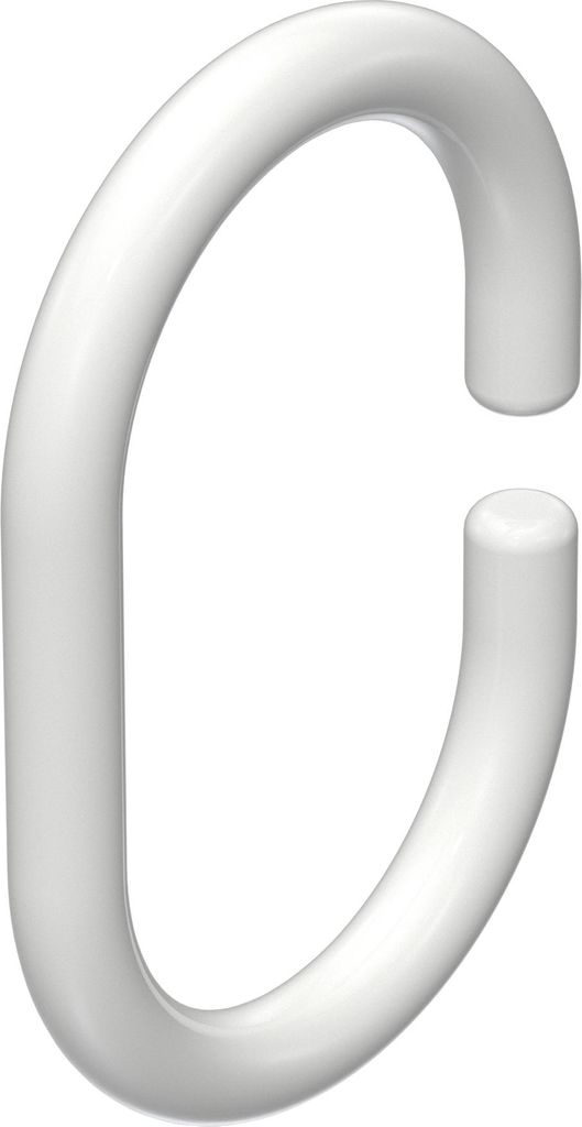 Interdeco Duschringe / Duschvorhangringe Weiß, C-Form Produktbild 