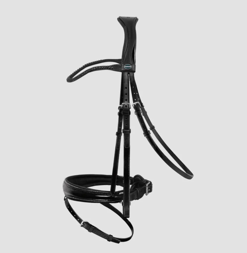 Bridon Passier Shadow Cob Noir : Équipement Idéal pour Concours et Travail