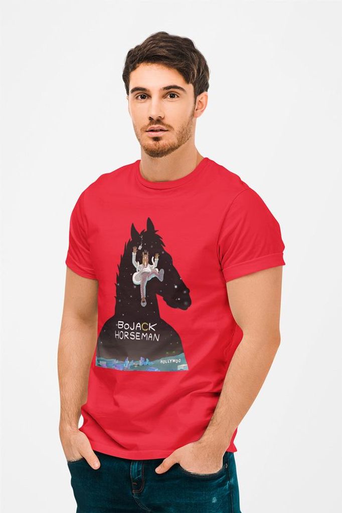 D&B Uni Polo MO00010_BoJack Horseman_Rot-Größe XL