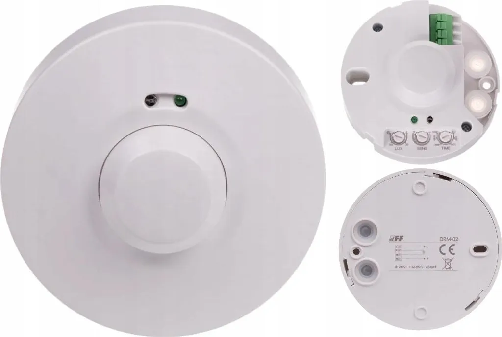 Détecteur de mouvement DRM-02-24V F&F pour montage sur rail DIN 35mm