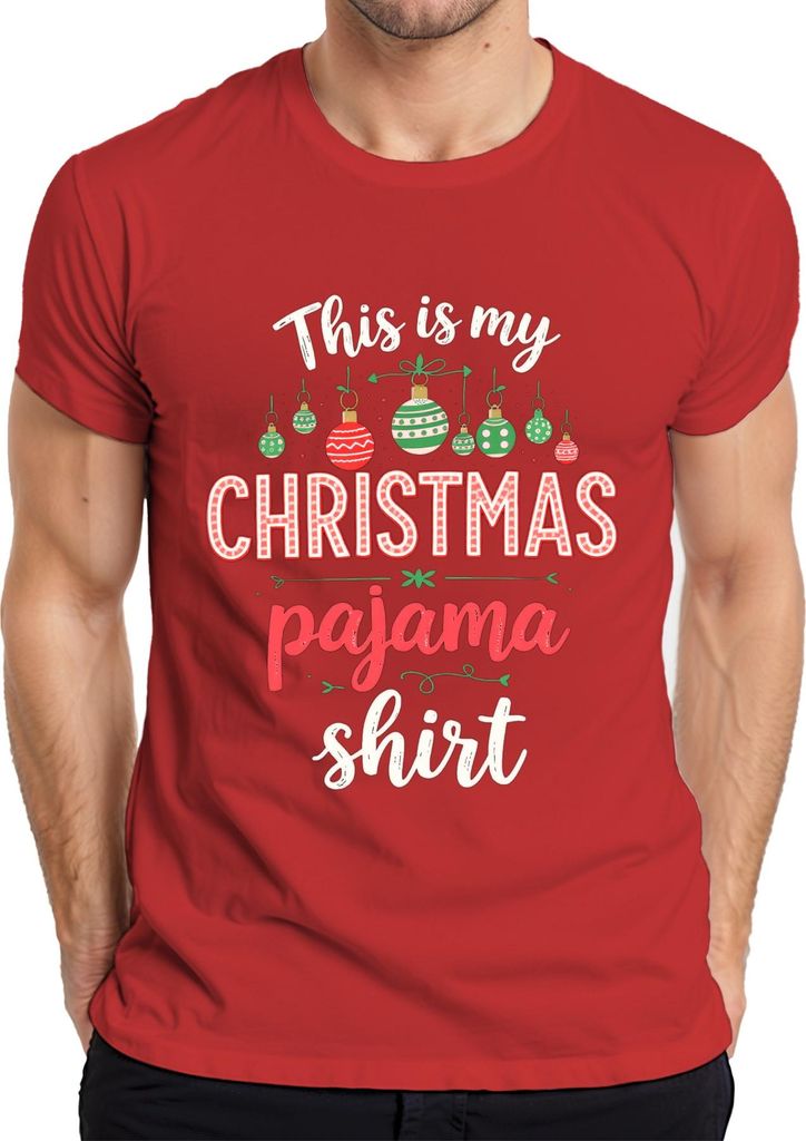 This is my CHRISTMAS pajama shirt Weihnachten Pyjama Geschenk Herren T-Shirt, Rot, 3XL