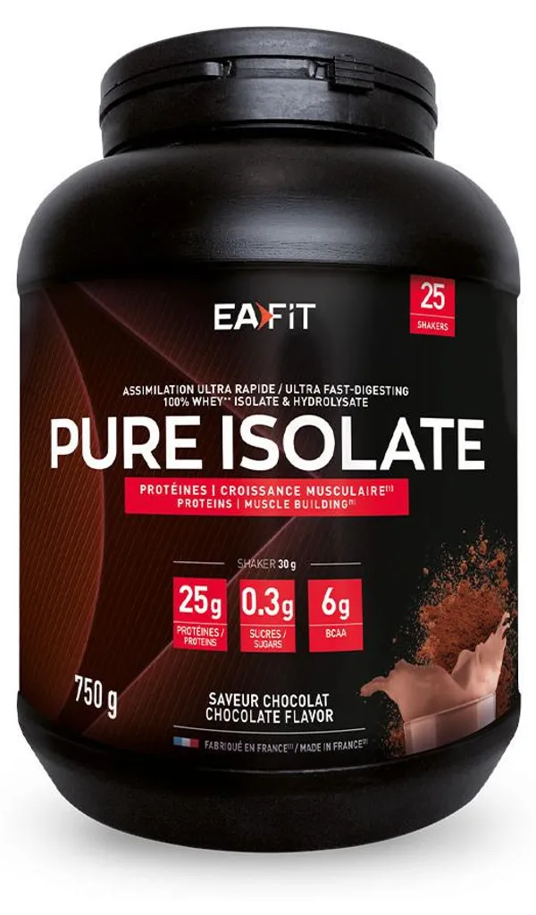 Whey Isolate Eafit Chocolat 750g : Idéal pour Récupération et Sport