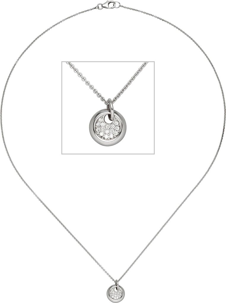 JOBO Collier Kette mit Anhänger 585 Gold Weißgold 15 Produktbild 