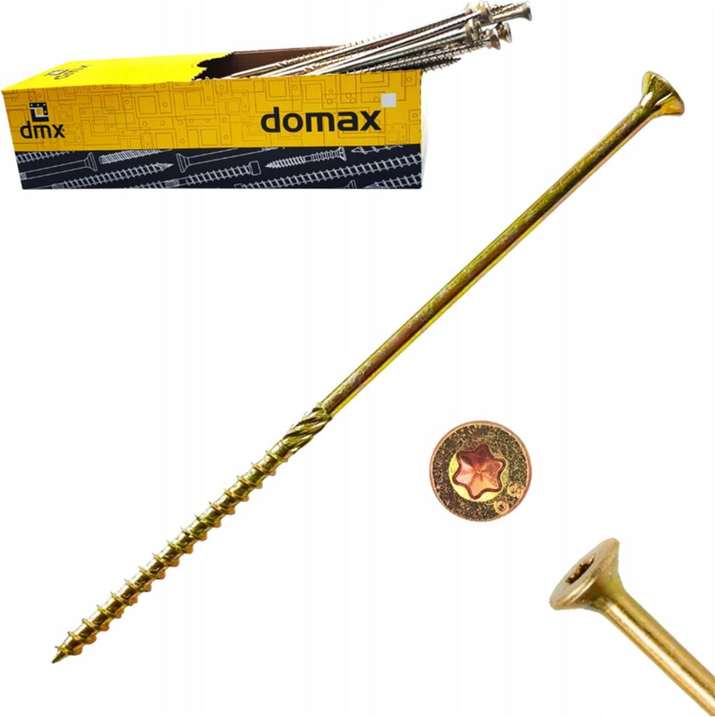 Domax Senkkopfschrauben Holzbauschrauben gelb 10 x 120 mm 50 St.