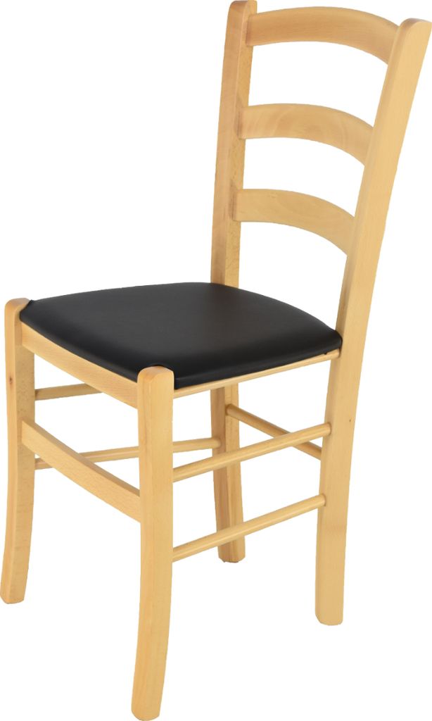t m c s Tommychairs - Stuhl VENICE für Küche und Esszimmer, robuste Struktur aus lackiertem Buchenholz im Farbton Naturfarben und gepolsterte Sit...