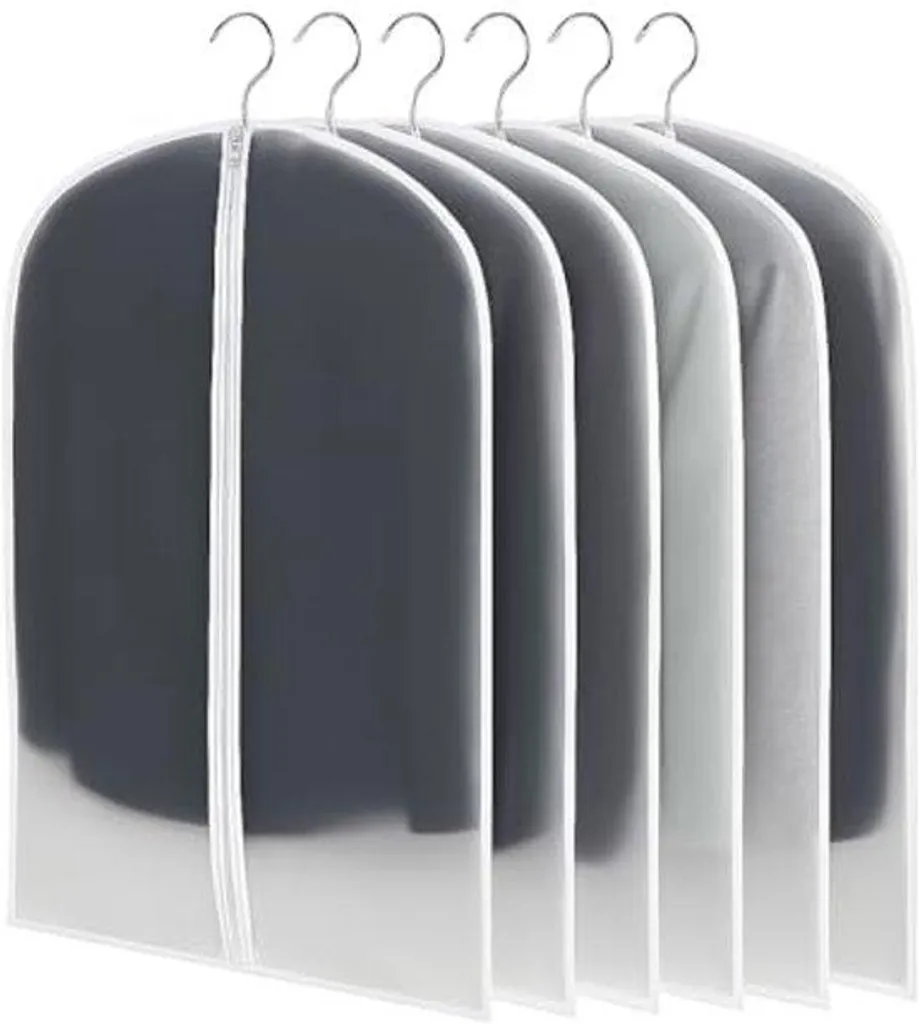 Housse de vêtement transparente 60x100 cm imperméable - Lot de 6 pièces