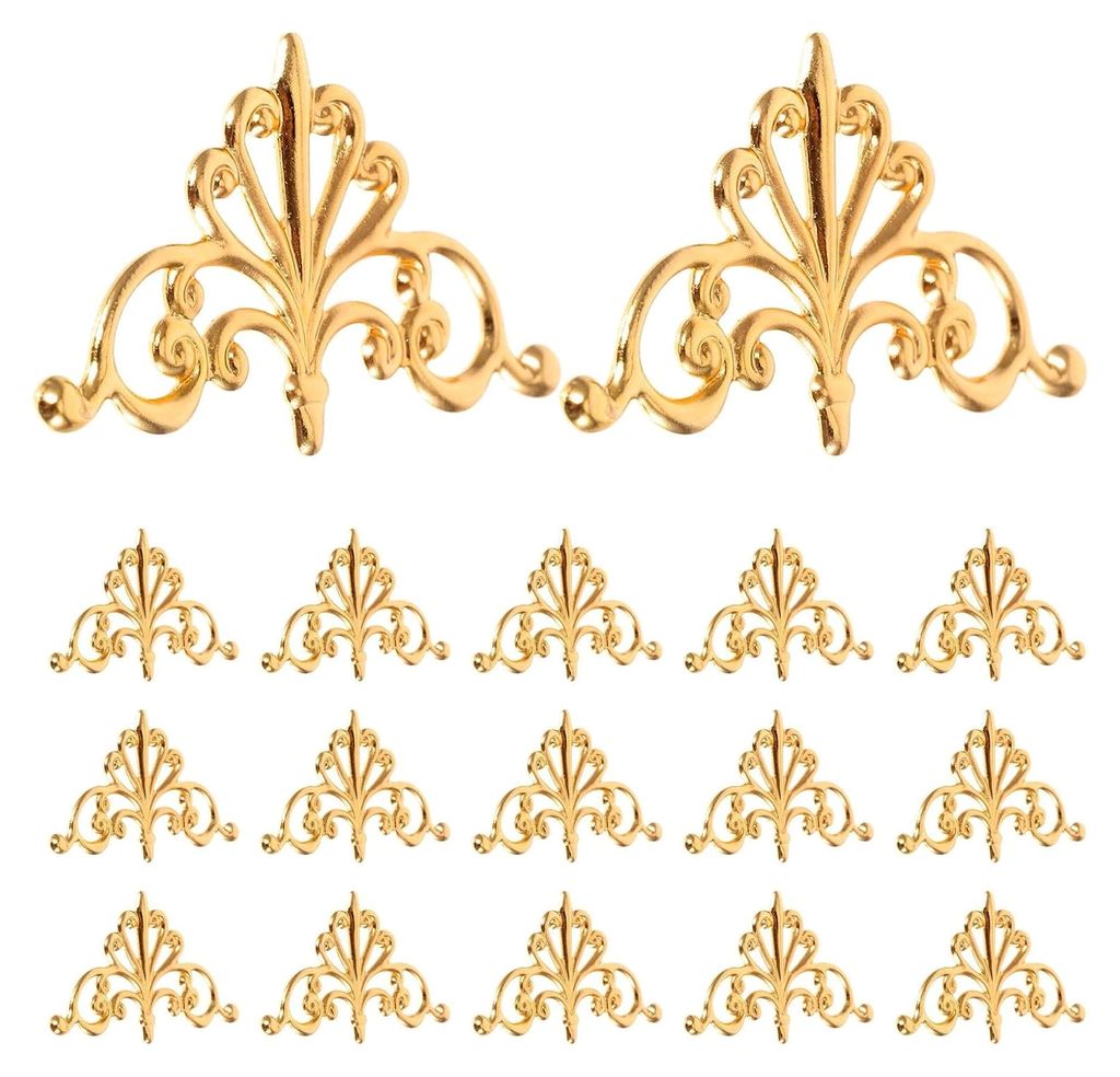 Möbelapplikationen aus Kupfer, 100 Stück, Geschnitzte Metallintarsien für Schubladen und Kommoden im Vintage-Stil, Farbbeständige Oberfläche f...