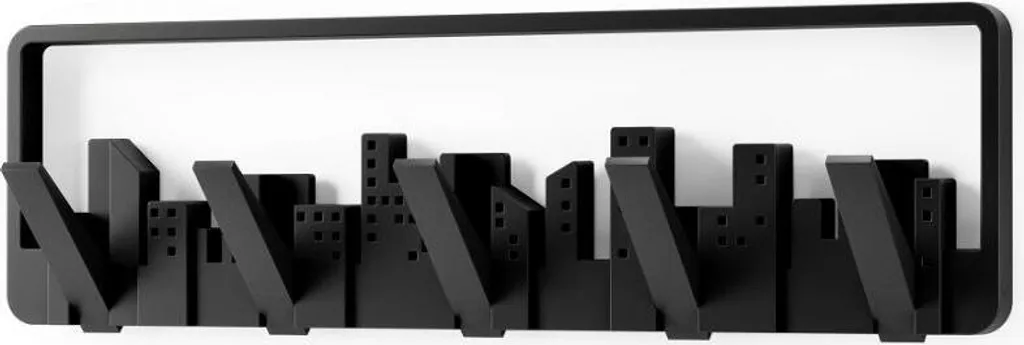Umbra Skyline Noir Patère 5 crochets mobiles pour entrée design moderne