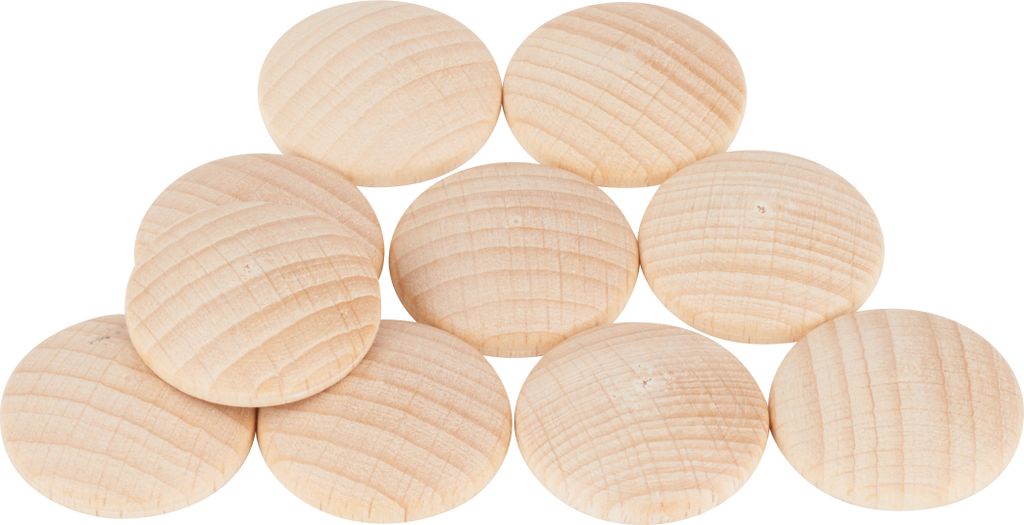 Holzplatinen, gewölbt Ø 25 mm, 10 Stück