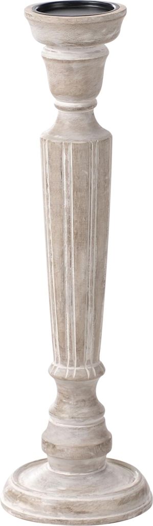 BELIANI Kerzenständer Hellbraun Mangoholz Gedrechselt 50 cm Hoch für Stumpenkerzen Handgefertigt Rustikal Tischdeko Accessoire Deko Haushalt & Wo...