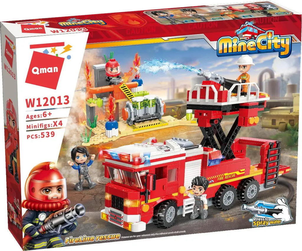 Jeu de construction camion de pompiers avec lance à eau et plateforme - 4