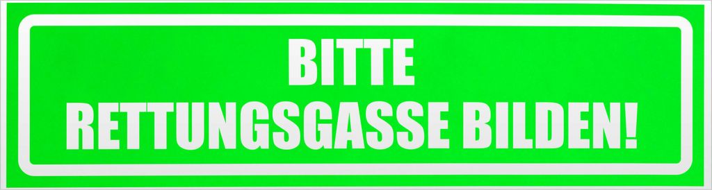 Kiwistar Bitte Rettungsgasse bilden invertiert Magnetschild Schild magnetisch - 45cm Neongrün - Magnetfolie für Auto PKW Kfz