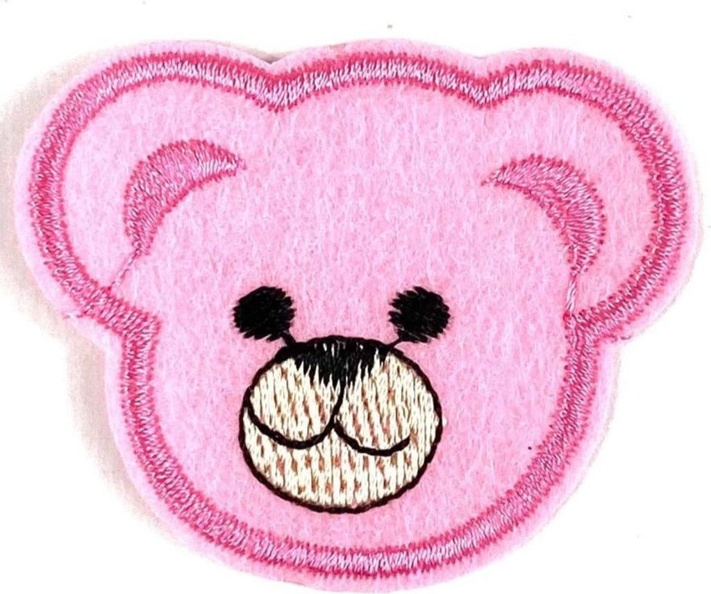 Aufnäher mit Aufnäher „Bären Teddy“, Emblem zum Aufbügeln, Hellrosa