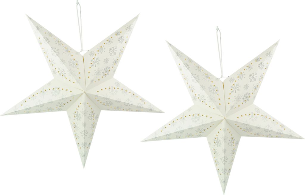2er Set LED Weihnachtsstern, Gold, D 60 cm