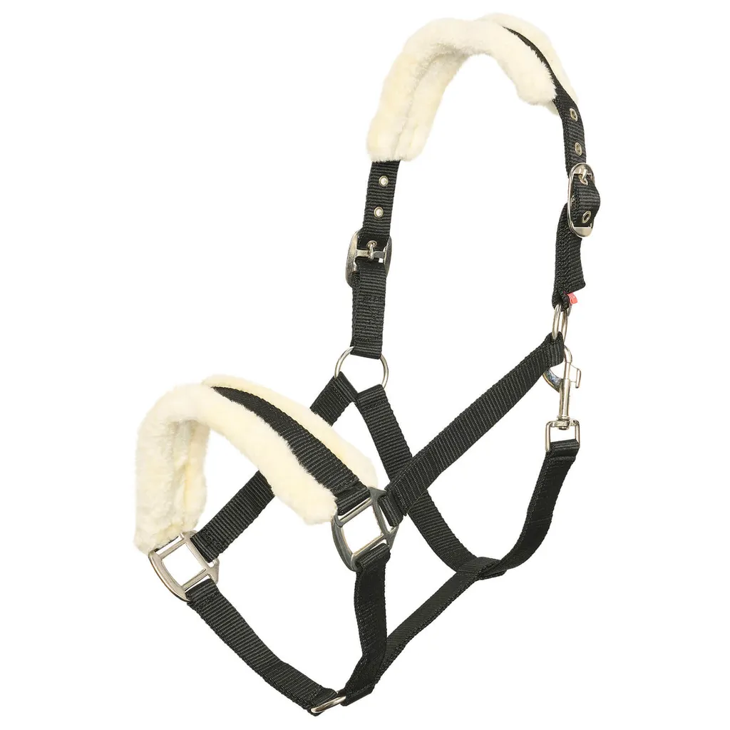 Licol Doublé Fourrure Blanche Imperial Riding IRHClassic Noir Taille Full