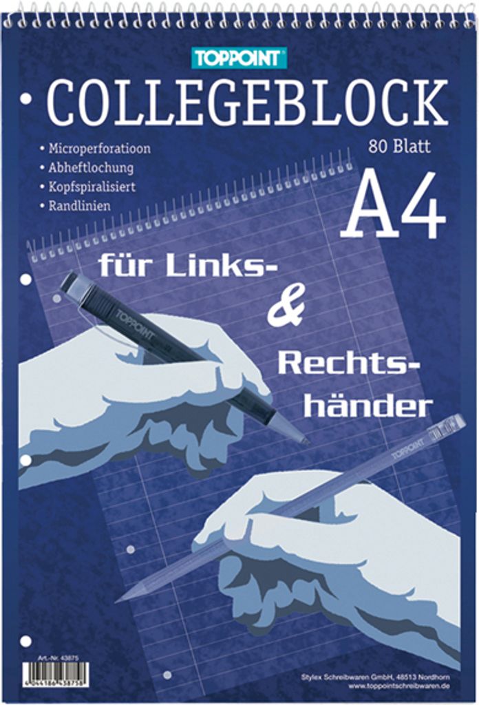 10x Collegeblock DIN A4 Rechts & Linkshänder liniert Produktbild 