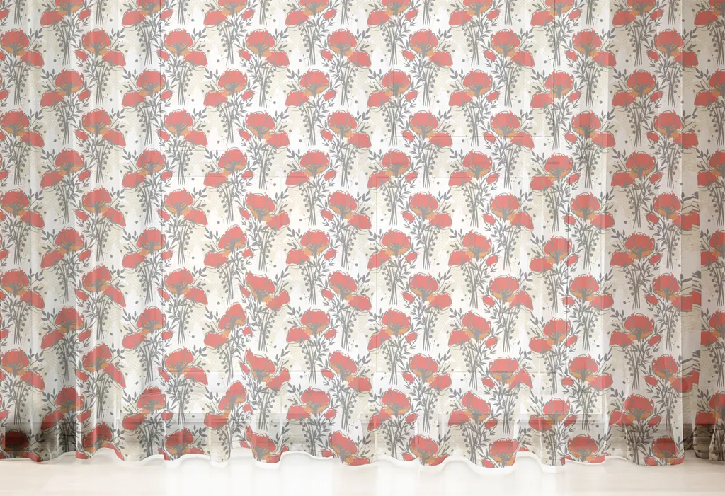 Grande Décoration Murale Coquelicots Rouges Satin Soyeux ABAKUHAUS XXL - 5