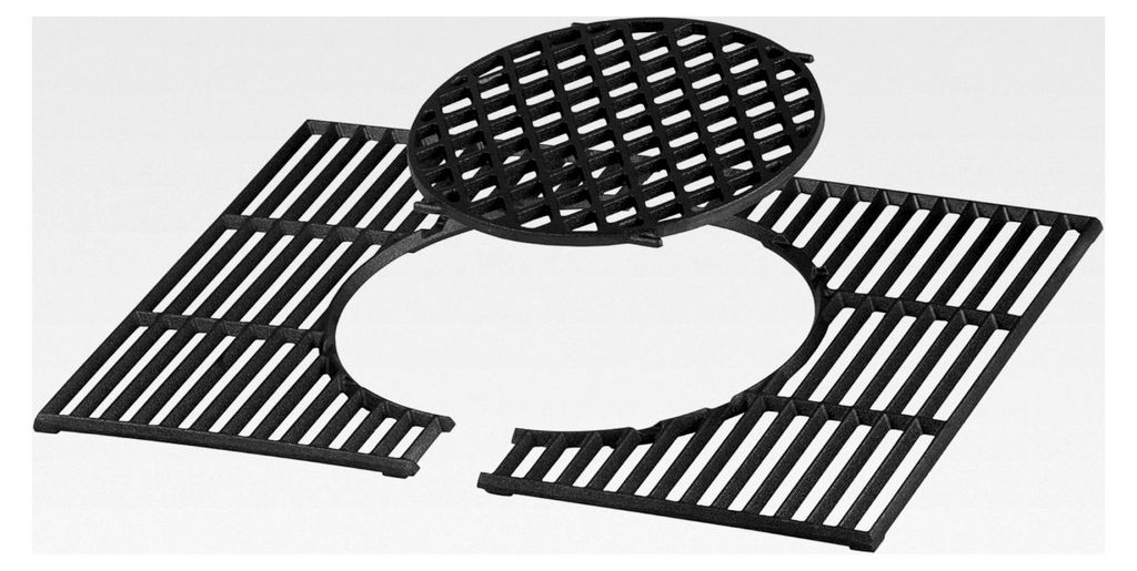 Gusseisen Grillrost 60 x 44 cm | Rost-in-Rost Gussrost für Holzkohlegrill | Grill Zubehör, Gitterrost Eckig, Grill Einsatz, Gussgrillrost für BBQ