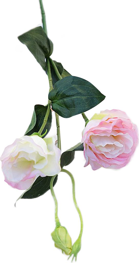 künstliche Blume lebendiges Aussehen exquisit 3 Köpfe Eustoma Gentiana Faux Seidenblume für Zuhause-Rosa