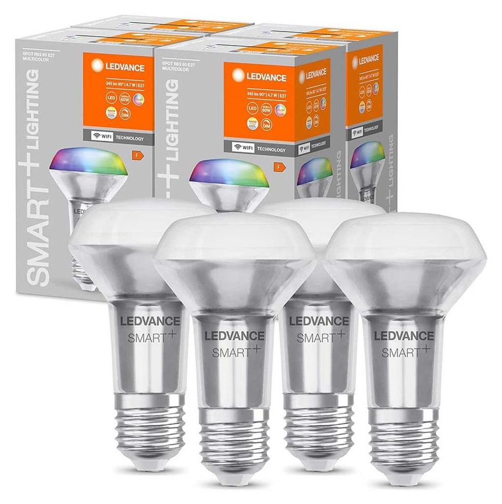 4 x Ledvance LED Smart+ R63 Reflektor 4,7W = 60W E27 matt Produktbild 