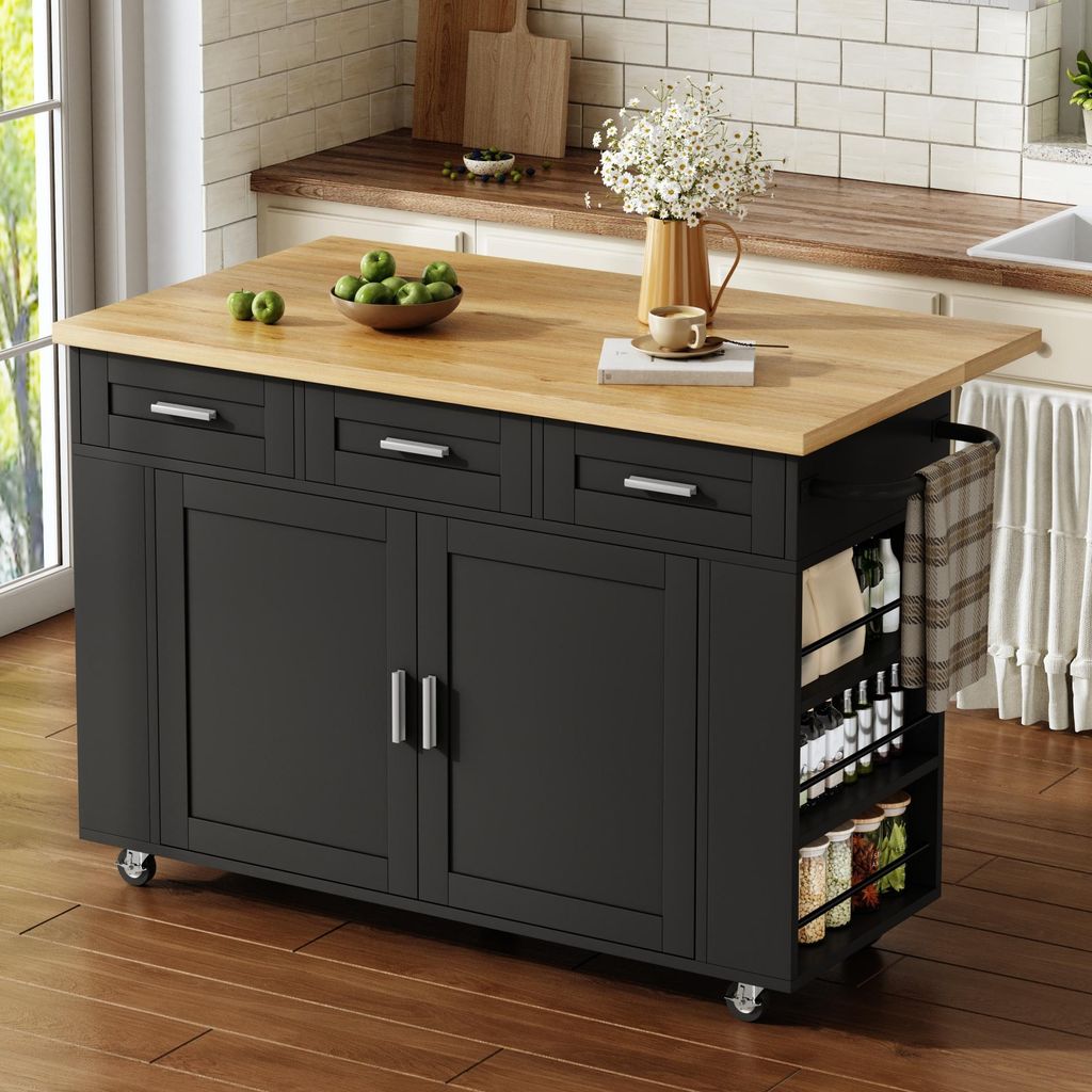 Carrello da cucina pieghevole con piano di lavoro, isola Immagine del prodotto 