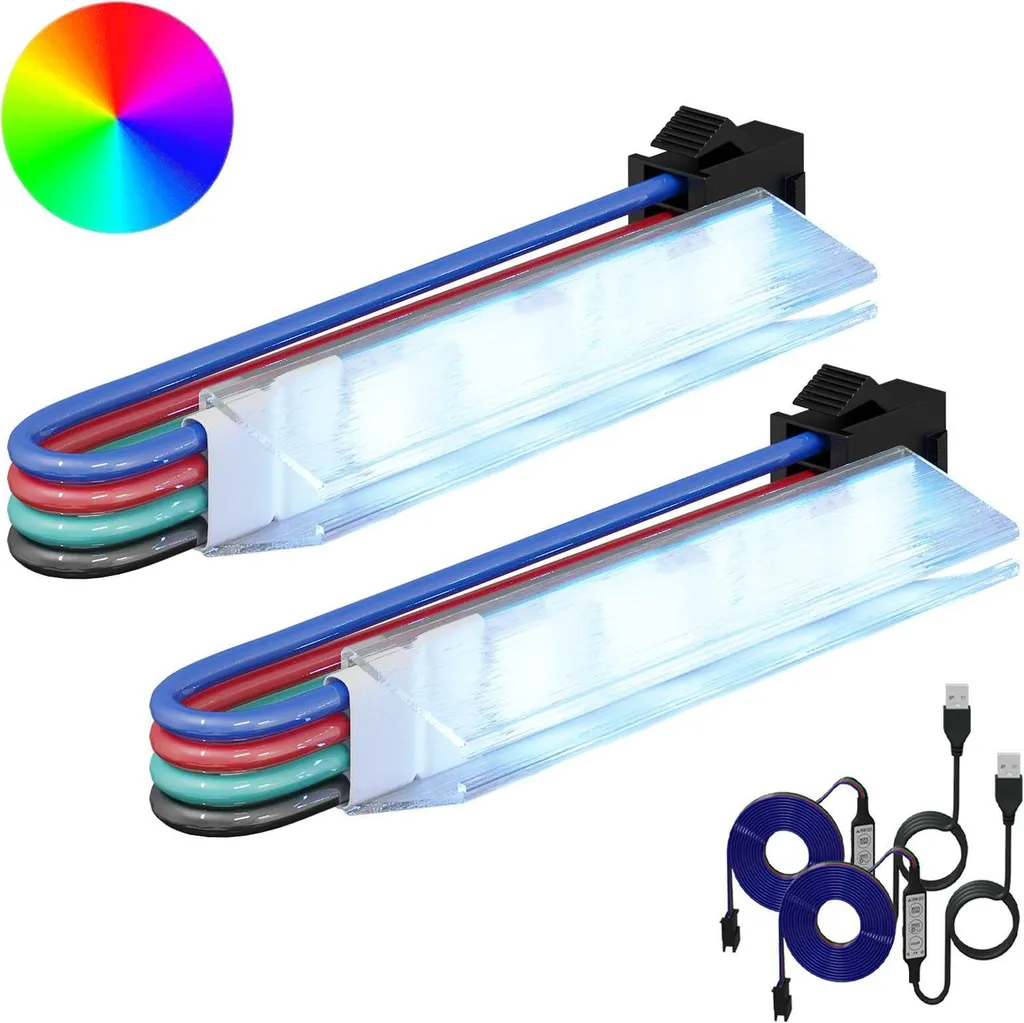 Bande LED 2 pcs Noir et Blanc 1745 mm en Cuivre et Plastique Haute Qualité