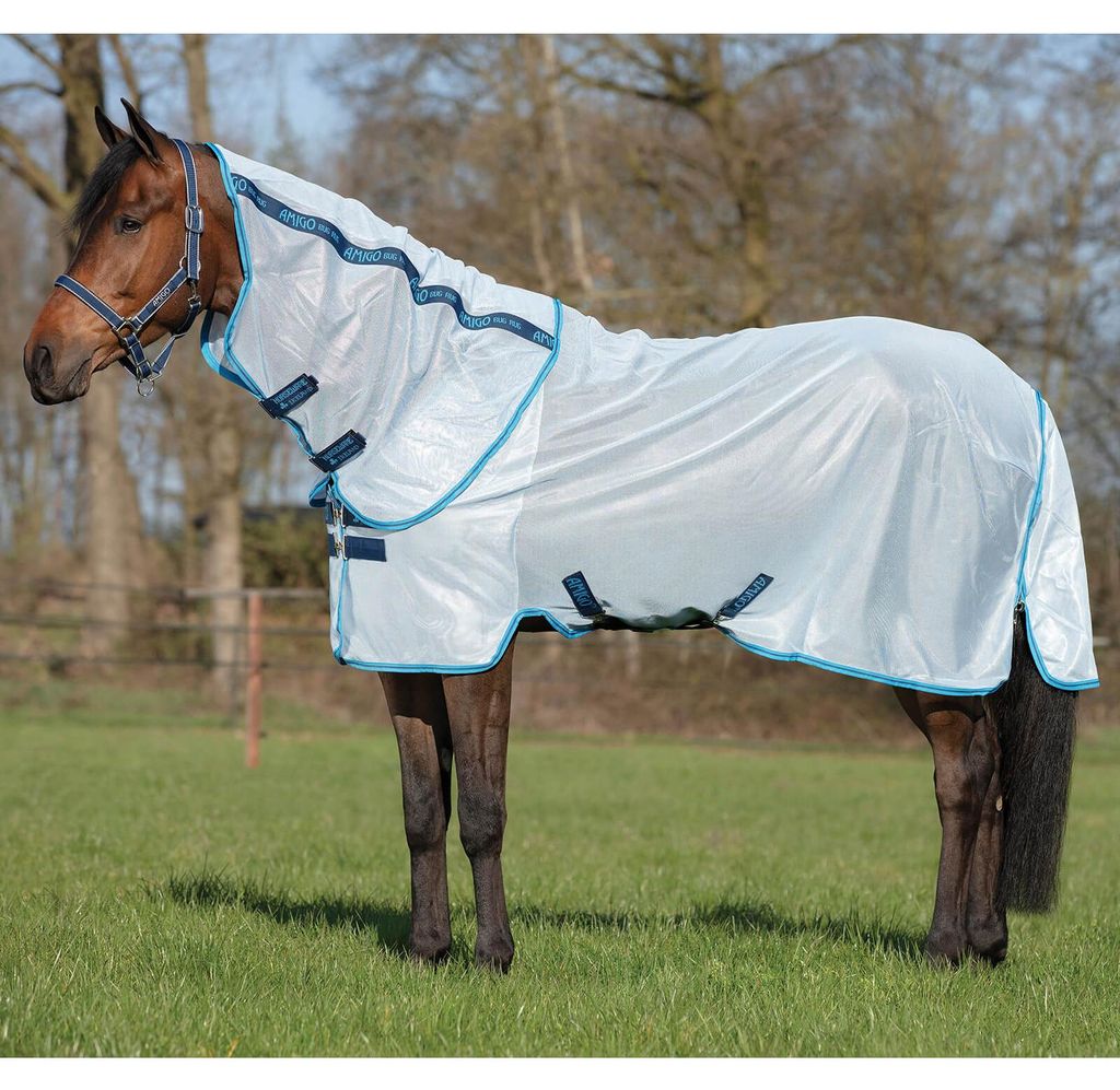 Horseware Ireland Fliegendecke Amigo Bug Rug Azure Blue/Elec Blue & Navy 145 (6'6)