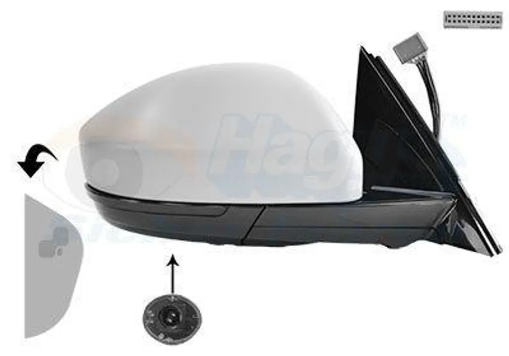 Rétroviseur droit Van Wezel 7719826 pour Jaguar E-Pace X540 apprêté