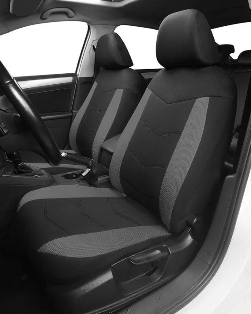 Housses de siège voiture grises en tissu respirant - Set universel avant