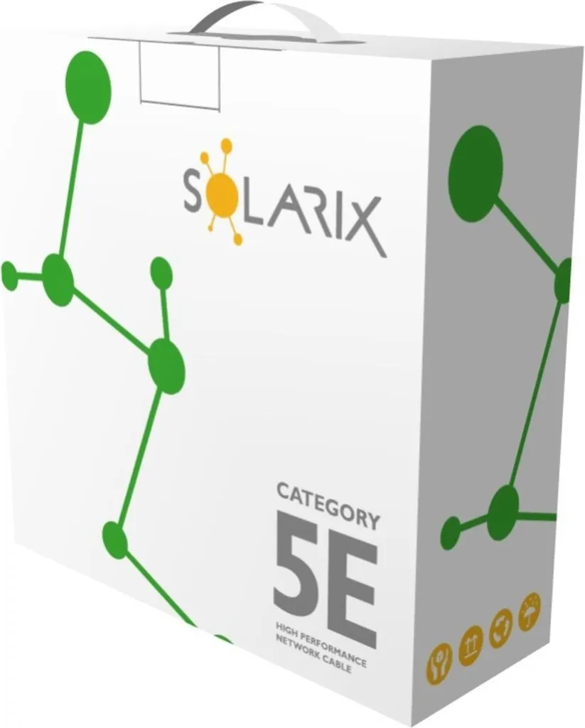 Câble réseau Solarix CAT5E UTP Eca gris PVC 100m haute performance SXKD - 2