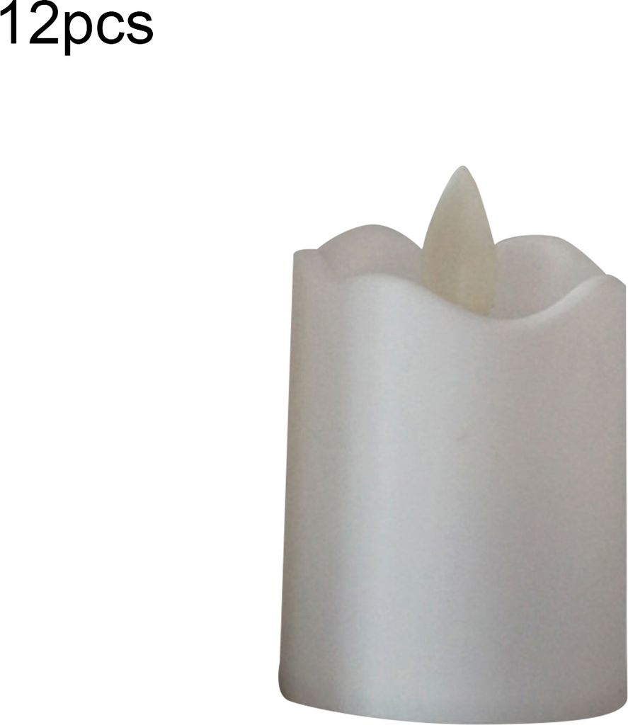 12 Stcs Kerzenlampen wasserdichte wiederverwendbare plastische plastische Kerzenlampe für Hochzeiten-Weiß ,Größen:S