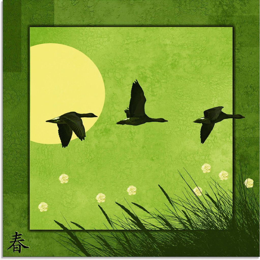 ARTland Glasbild Serie vier Jahreszeiten - Frühling Größe: 20x20 cm