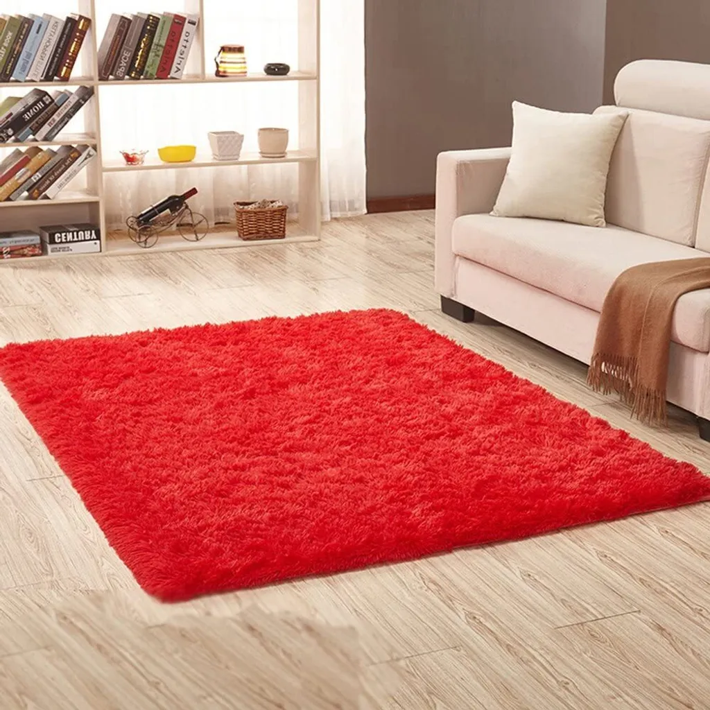 Tapis Anti-glisse Rouge 140x200 cm ele ELEOPTION pour Sol Glissant