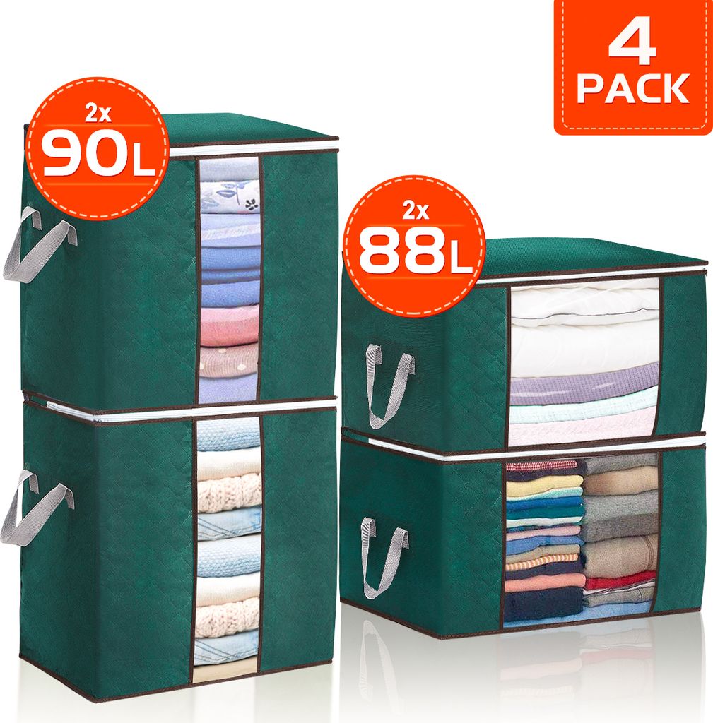 Large Capacity Clothes Storage Bag Grau – Große Kleidungsaufbewahrungstasche mit Reißverschluss & Tragegriff, Extra viel Stauraum für Kleidung