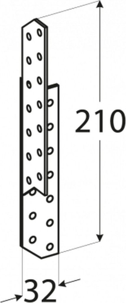 Einschubverbinder LK 4, 32x210, rechts - Verpackung 1 Stück Produktbild 