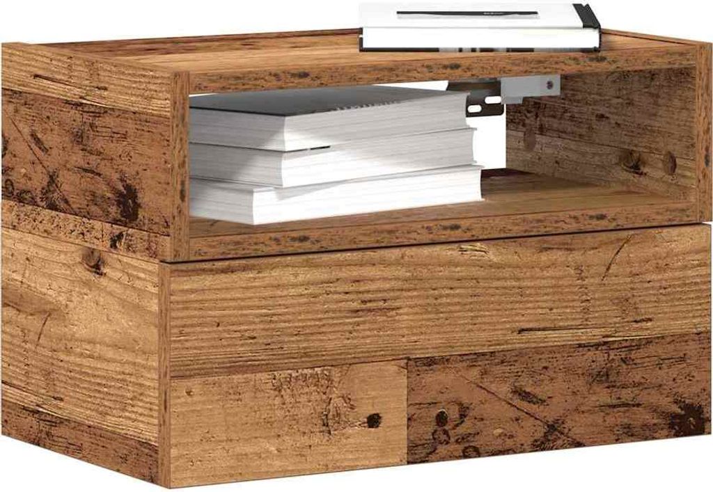 Maison Exclusive - Wand-Nachttische 2 Stk. Altholz-Optik 45x26x28,5 cm