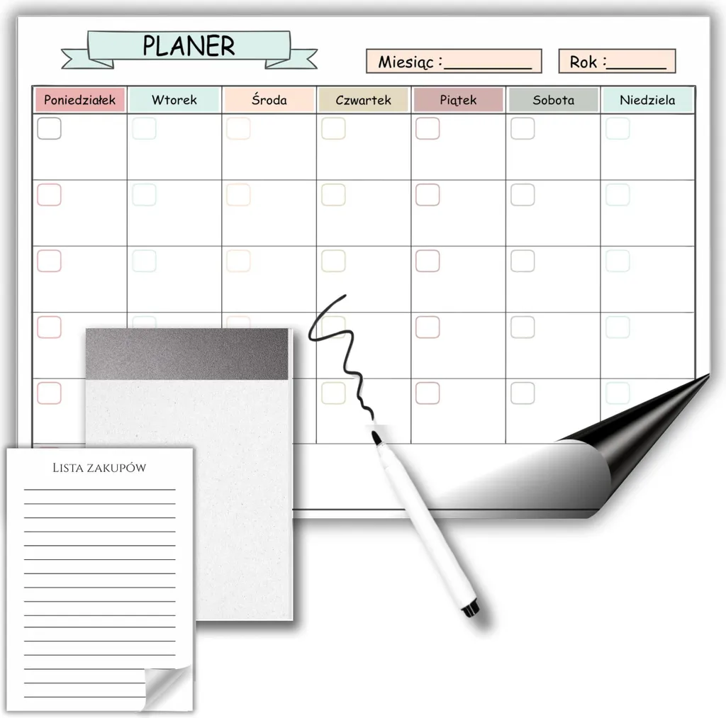 Agenda settimanale magnetica, calendario da frigo, agenda + taccuino, penna
