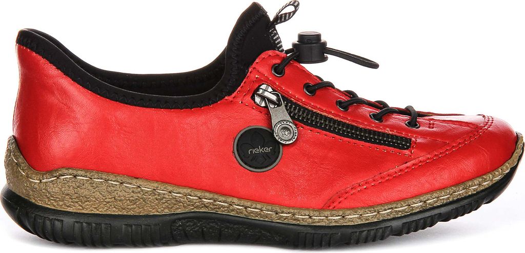 Rieker Damen Schnürer in Rot, Größe 40 Halbschuhe