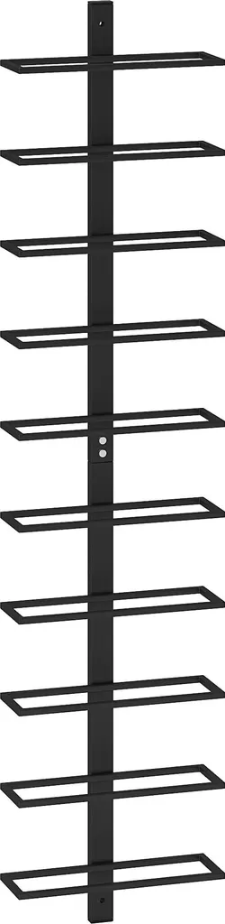 Rangement mural pour vin en cuisine : casier 10 bouteilles acier noir