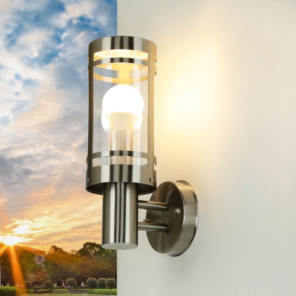 Außenleuchte Edelstahl IP44 Modern E27 Wandlampe Haus Hof Garten