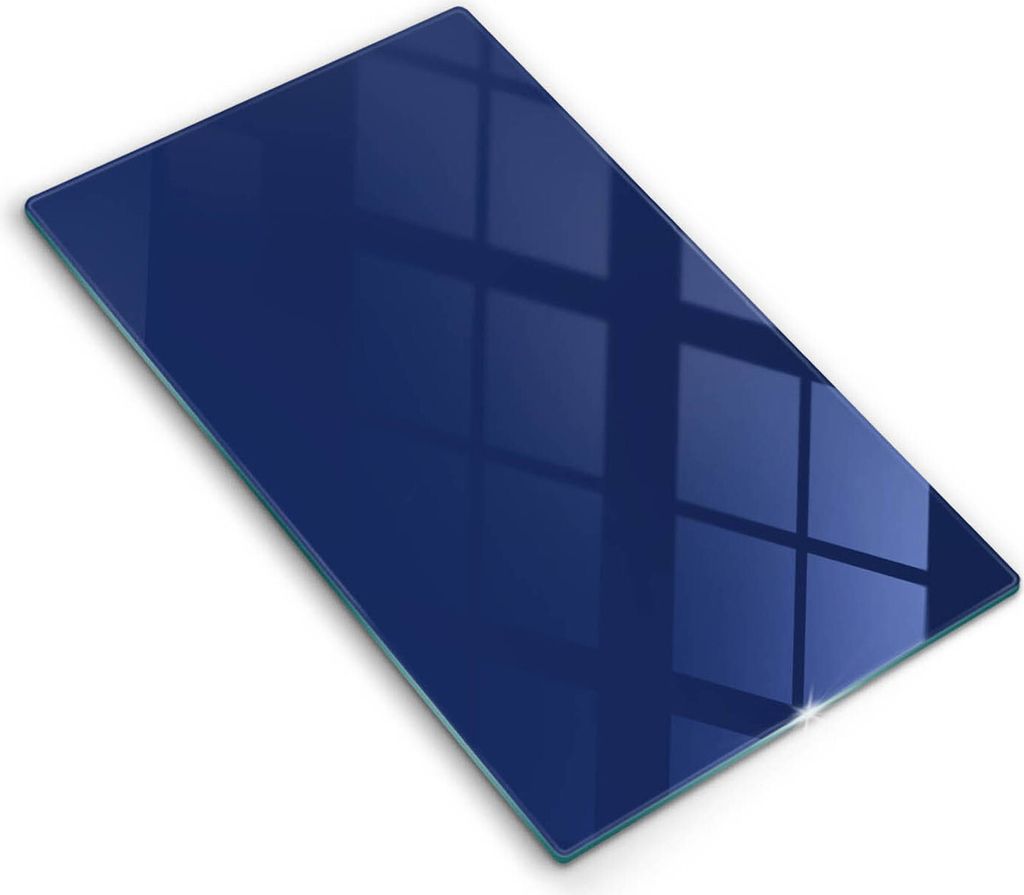 Glasschneideplatte - Herdabdeckplatte - 30x52 cm - Schneidebrett - Spritzschutz - Blaue Farbe