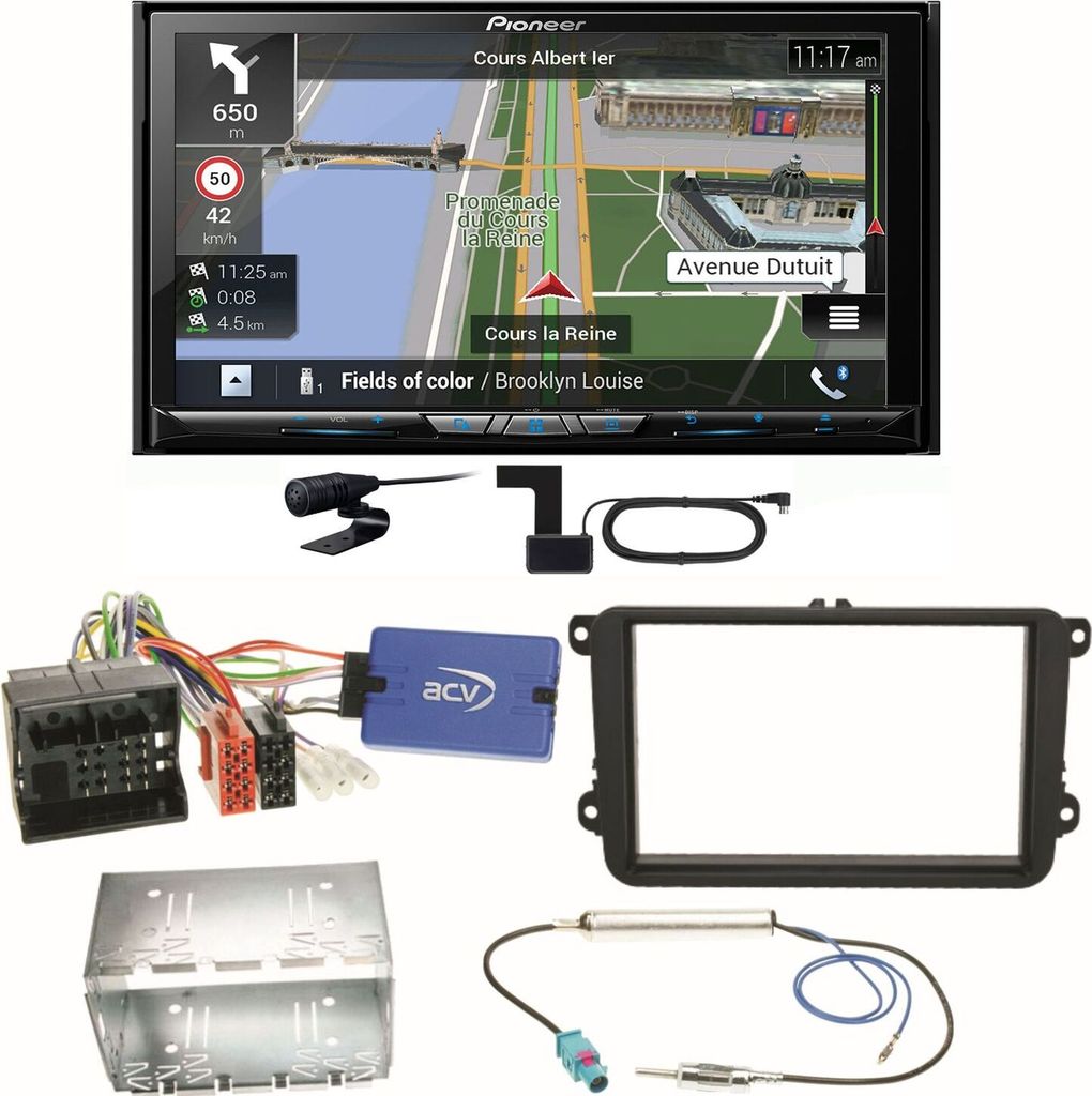 Pioneer AVIC-Z830DAB Navigation DAB+ Einbauset für Seat Alhambra Altea XL Leon