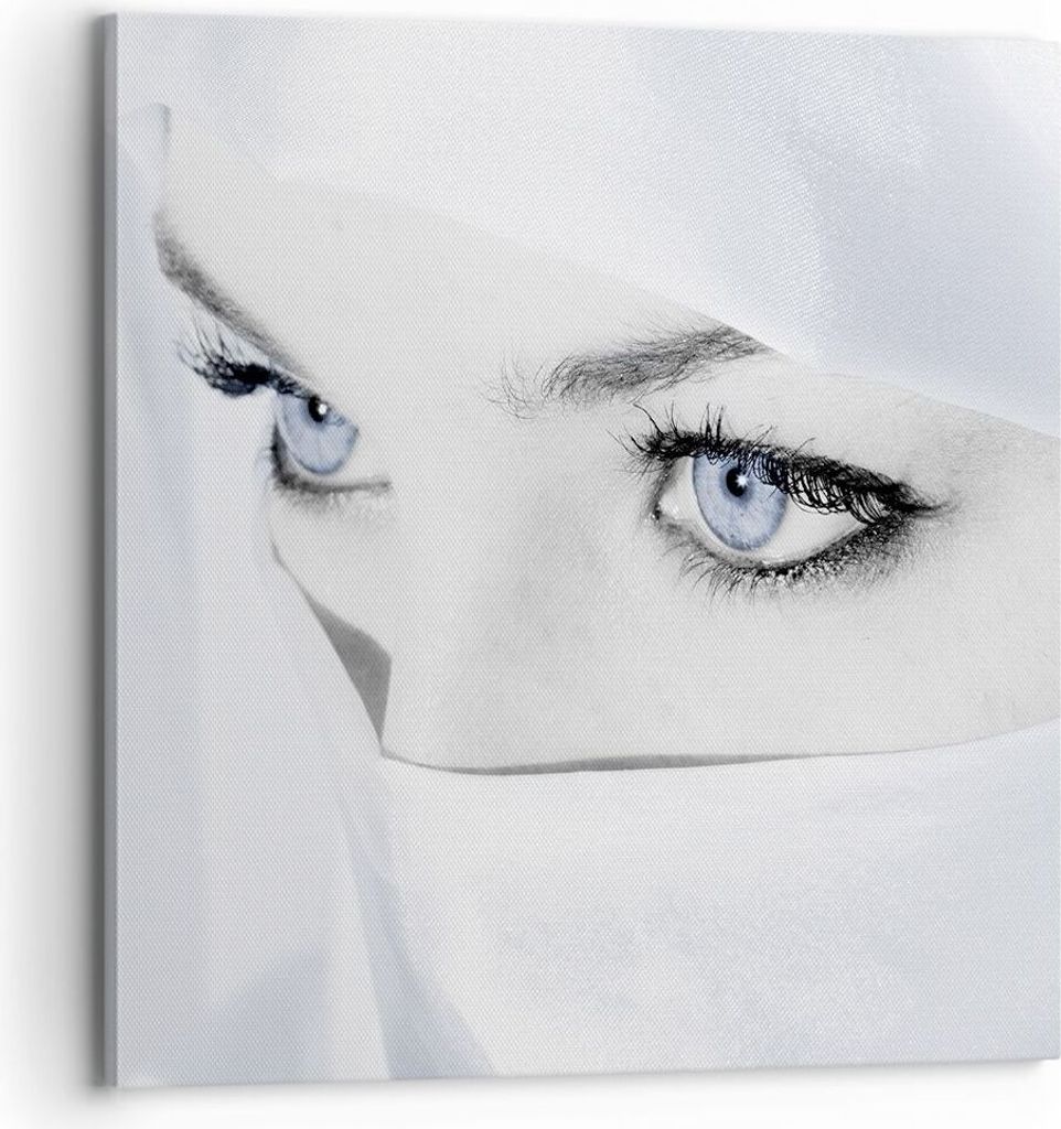 Bild auf Leinwand - Leinwandbild - Schönheit Gesicht Mädchen Mode - 70x70cm - Wand Bild - Wanddeko - Leinwanddruck - Bilder - Kunstdruck - Wandde...