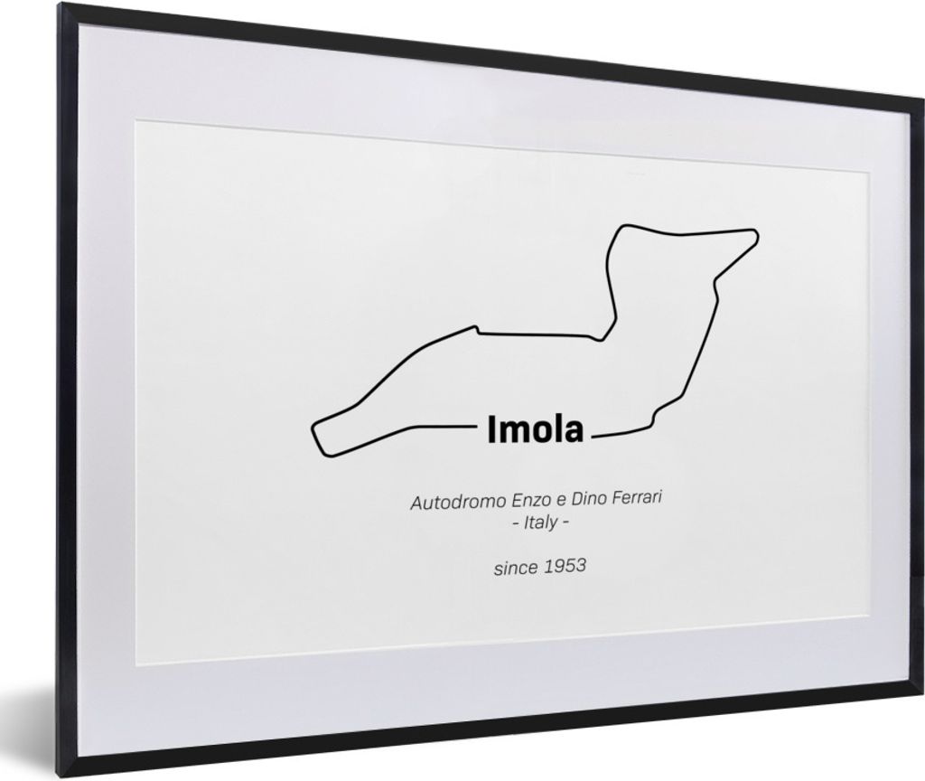 MuchoWow Gerahmtes Poster Imola - Formel 1 - Rennstrecke 60x40 cm - Poster mit Schwarzem Bilderrahmen Wandposter Rahmen Foto Bilder - Schlafzimme...